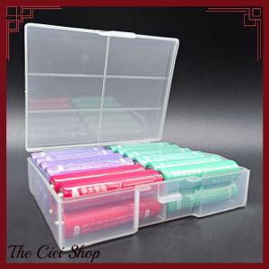 [The Cici Shop] 1pc Transparent Battery Storage Box For AA Batteries Plastic Organizer With Hardware Accessories And Clear Divider With Cove