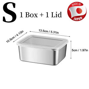 304 Stainless steel Fresh Keeping box with sealed lid Food trays Food keeper storage box stainless food container made in Japan multi-purpose kithchen food organizer thickened food storage crisper refrigerator accessories for snacks meats vegetables fruit