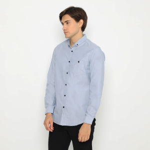 NFZ Kemeja Kasual Pria Lengan Panjang Slimfit Soft Blue 4800