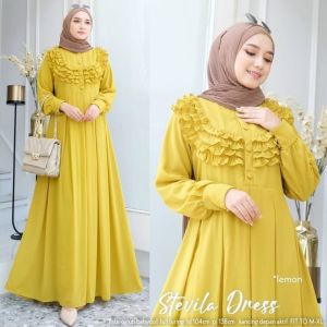 GAMIS WANITA MODEL SEKARANG STEVILA MAXI LD 110 CERUTY BABYDOLL BUSUI Dress Kondangan Elegan Modern