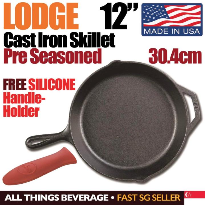Lodge Cast Iron Round Skillet Grill Pan 12 inch 30.4cm EXPRESS