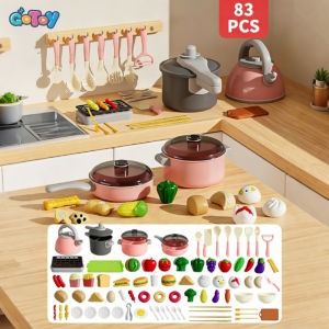 [28pcs-110pcs] Kids Kitchen Toys Mainan Masak Simulation Dinnerware Educational Toys Mini Food Pretend Girls Toys