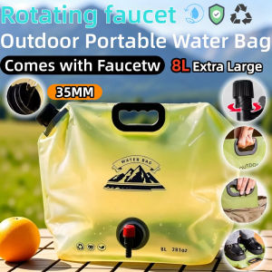 Vixplorn Collapsible Water Bag Portable Drinking Water Container Food Grade Leak Resistant Reusable Camping Hiking Picnic Emergency Storage 8l