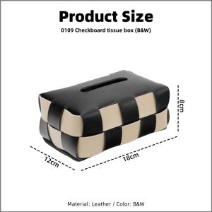 Johor Seller | Modern Knitted Tissue Box Cover PU Leather Tissue Holder