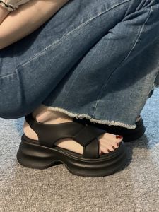 [Free Shipping] Thick-Soled Sports Sandals For Women 2025 Summer New Versatile Beach Outdoor Roman Shoes Soft Sole Height-Increasing WomenS Shoes