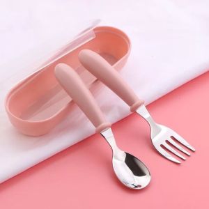 Spoon and Fork Set for Kids Stainless Cute Cartoon Training Spoon for Toddlers BPA Free