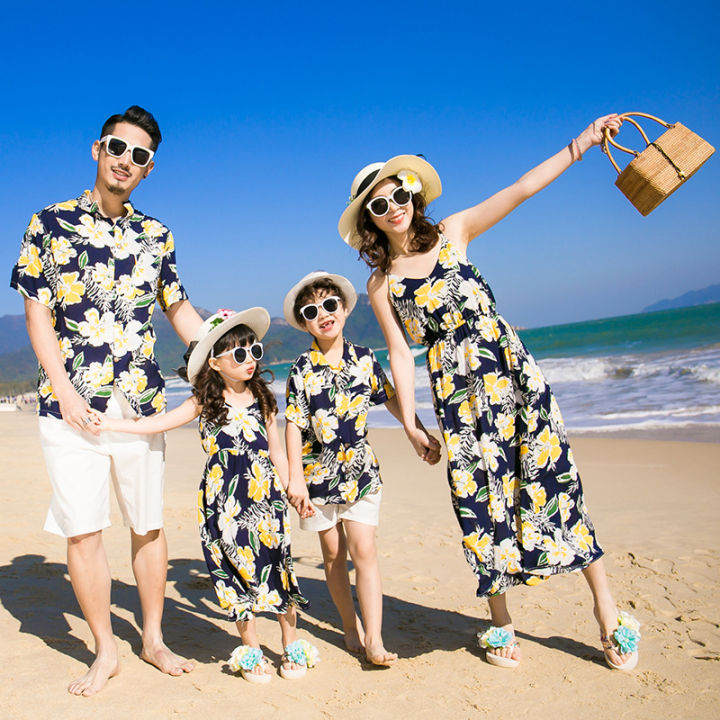 Family Clothes Matching Family Outfits Family Matching Clothes Beach Wear with Flower Patterns Lazada