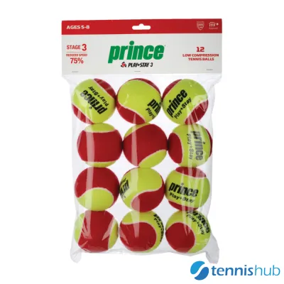 Prince Stage 3 Red Tennis Balls (Pack of 12 Balls)
