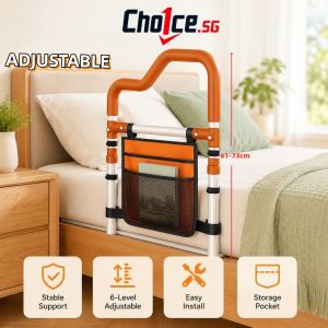 Bed Assist Rail Adjustable Height Anti-Fall Organizer Bag For Seniors