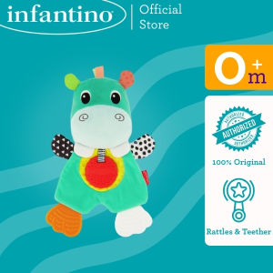 Infantino Cuddly Teether Hippo | 0 months+ | Teether | BPA-Free