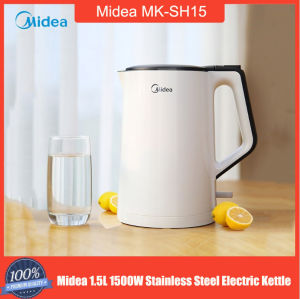 Midea 1.5L 1500W กาต้มน้ำไฟฟ้าสแตนเลส MK-SH15/MK-SH15M2
