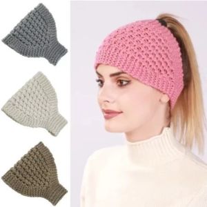 Women Warmers Knitted Headbands Soft Stretch Turban Pineapple Crochet Head Wraps Scarf For Girls