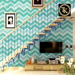 Wallpaper Dinding Dekorasi Premium Hiasan Premium Higth Quality Wall Stiker Ukuran 45Cm X 8M Motif Salur GREEN Strip Cy1109 YELLOW