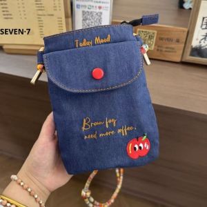 SEA YADOU  กระเป๋าสะพายใบเล็กสำหรับฤดูร้อนกระเป๋าใส่มือถือยีนส์แนวทแยงแฟชั่นใหม่สดใสแมทช์ง่ายพร็อพผ้าเดนิมมูลค่าสูง