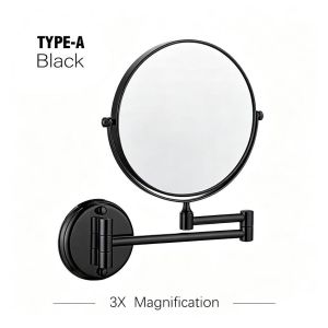 Bathroom Makeup Mirrors Wall Extending Folding Double Side LED Light Magnification Bath Mirror Hotel Folding Bathroom Mirror
