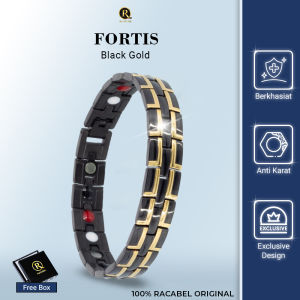 Gelang Kesehatan Magnetik Asli Racabel Fortis Silver Emas Untuk Pria dan Wanita