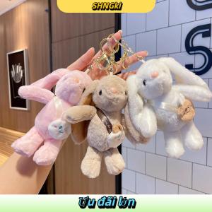 SHNGki Dễ thương Bunny phim hoạt hình móc chìa khóa đồ chơi sang trọng sang trọng Satchel Bunny Keychain