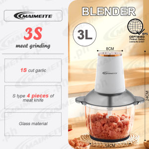 MAIMEITE Blenders Grinders Food Processors Electric Meat Grinders Food Processor Food Chopper Vegetable Blender Household Multifunctional Stainless Steel Head 3L Capacity