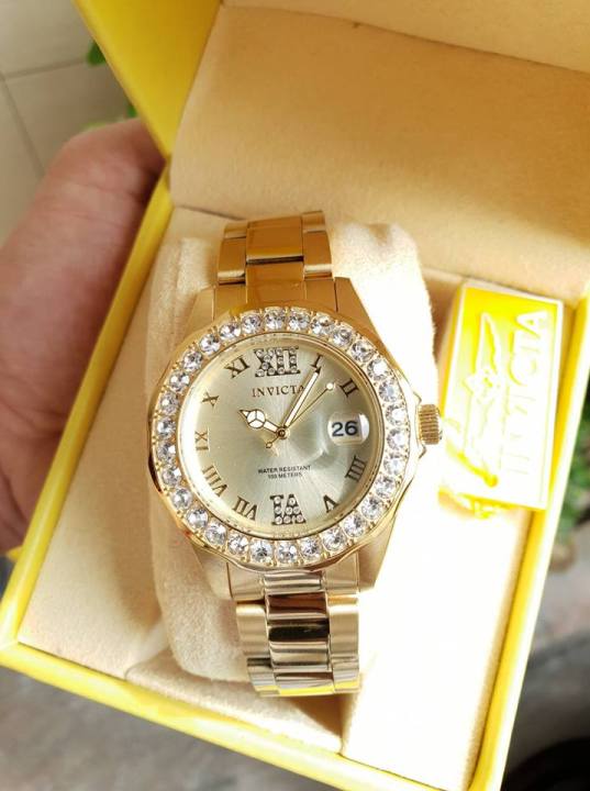 I.N.V.I.C.T.A Pro Diver Gold Dial Ladies Watch 15252 with