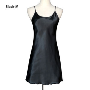 🦋 NLONKE  Silk Dress Womens Lingerie Plain Sleepwear Satin Nightdress Pajama NightWear