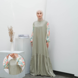 GAMIS WANITA DEWASA GREEN FORESTY - HOMEY DRESS WANITA BAHAN KATUN RAYON PREMIUM