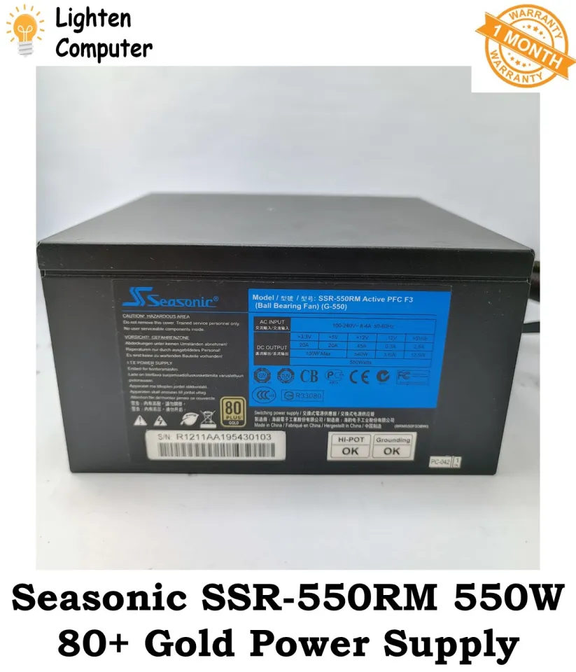 Seasonic SSR-550RM Active PFC F3 550W Semi Modular 80+ Gold