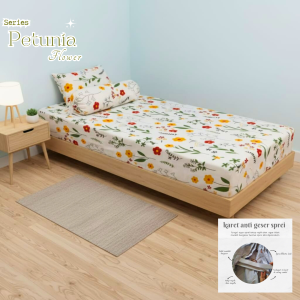 Sprei Motif Bunga Senada DOUBLE KARET Sudut Anti Geser - JBSprei