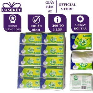 Giấy ăn rút lụa OSIU 3 lớp x 300 tờ (COMBO 10 gói) cao cấp bỏ túi du lịch