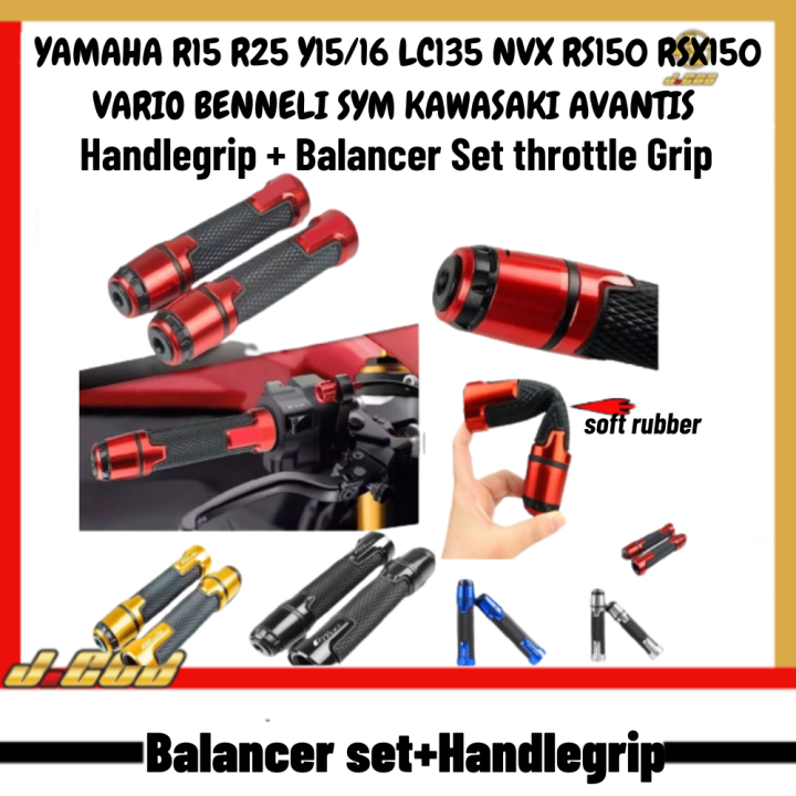 YAMAHA Handle Grip+ Balancer Set Throttle Grip R15 R25 Y15 16 LC135 NVX ...