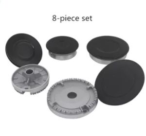 8-Piece Universal Gas Hob Burner Set with Thickened SABAF Stove Accessories & Concave Iron Cover