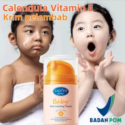 Cream Wajah Bayi 50gr Nourishing Face Cream for Baby & kids Daily Care Calendula Moisturizer BABY Face & Body Cream Smooth Nourish Muka Bayi Calming Baby Cream Pelembab Krim Bayi Meredakan kulit kering redness