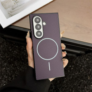 Ring Pattern Fiber Case for Samsung Galaxy Z Fold 3/4/5/6/7 For MagSafe Compatible Texture Cover Shockproof