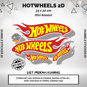 Sticker Stripping All Type Motor Print Cutting Stiker Hotwheels 2D (Merah Kuning)