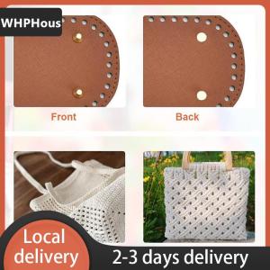 [COD] WHPHous Ship within 24 hours 22x10cm Long Bottom for Knitted Bag PU Leather Bag Base Handmade Bottom With Holes Diy Crochet Bag Bottom Accessories