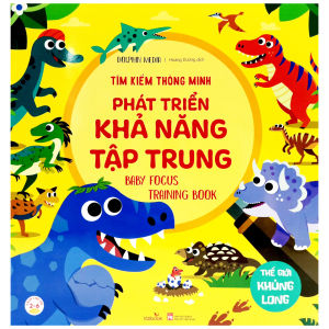 Sách Tìm kiếm thông minh phát triển khả năng tập trung - baby focus training book - Thế giới khủng long - Vizibook