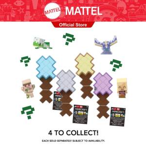 Minecraft Mini Mode Mining Action Figures With Reveal Accessory & Moldable Sand (Characters May Vary)