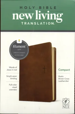 PCBS NLT Holy Bible Compact (POINT TYPE 6.5)(RUSTIC BROWN CROSS) LeatherLike New Living Translation