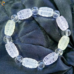 Collection Grade 3 Treasures Duo Bao Hui Wen Carving Barrel Bracelet