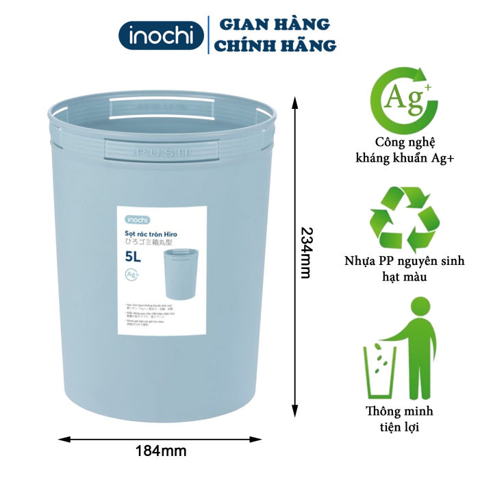 Sọt Rác Tròn Hiro 5L 10L 15L Có Móc Cài Túi Tiện Lợi, Sọt Đựng Rác Gia ...