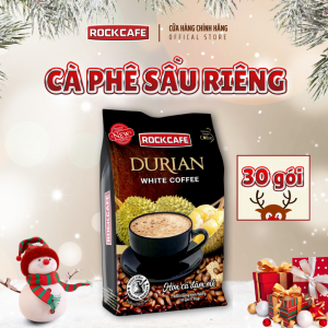 RockCafe - Cà phê hòa tan 3 trong 1 - Vị sầu riêng độc đáo - Thơm ngon - Đậm vị  - Túi 30 gói x 20gr