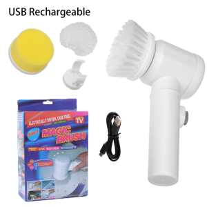 Electric Cleaning Brush Wireless Handheld Kitchen Dishwashing Brush Bathtub Brush Bathroom Sink Cleaner USB Rechargeable Efficient Cleaning Toilet Tub Electric Turbo Scrub Tool Set