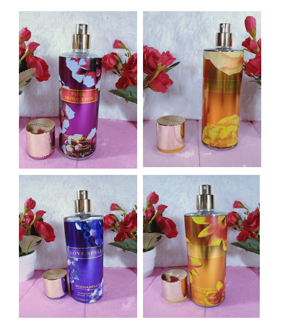 SCENABELLA FRAGRANCE SPRAY BODY MIST PERFUME 250ML Vanilla Lace