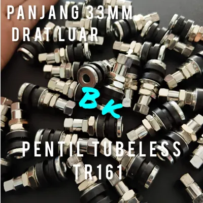 [25/100 Pcs] Paket Pentil Ban Luar Tubeless Pendek TR161 Drat Luar Panjang 33mm