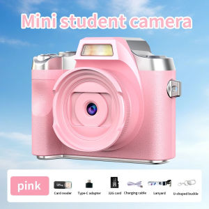 64MPCamera with Screen HD 1080p Portable Video Recorder with Flash Light Battery Dock Retro Ultra Compact Digital Camera