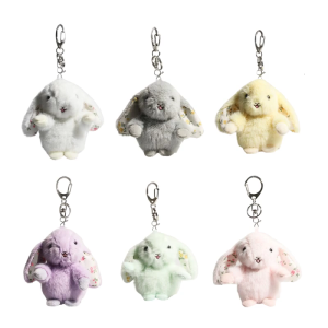 Dễ Thương Thỏ nhồi bông Keychain mềm hình Keyring Ba lô trang trí Keychain phụ kiện pp cotton kết cấu cho hàng ngày