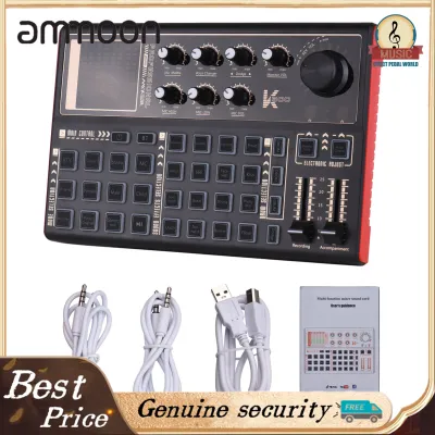 Muslady SK300 Live Sound Card External Voice Changer Audio Mixer Multiple Sound Effects for Live Streaming Music Recording Smartphone Computer Game