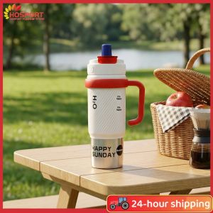 304 Stainless Steel Insulated Water Bottle with 3-Position Lid Leak-Proof Tumbler for Outdoor and Travel