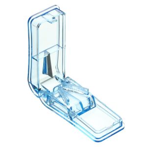 KEYOOL Vitamin with Blade Guard Safety Shield Pill Case Storage Multiple Pill Cutter Mini Pill Splitter for Small or Large Tablet Divider