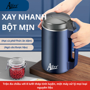 HÀNG CHÍNH HÃNG Máy Xay Hạt Khô Mini Đa Năng ALIZZ AL14118 Thân Cách Âm Lưỡi Xay Mạnh Mẽ