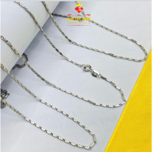 Dây chuyền bạc bạc ý S925 xi bạch kim kiểu vuông chạm móc máy chấm bi size 1li2 dài 4 tấc 5 Mặt dây chuyền bạc mạ vàng trắng kiểu thánh giá nhỏ Vòng cổ bạc xi kim thiết kế thanh lịch và đẳng cấp - KIM LỘC PHÁT DBD03
